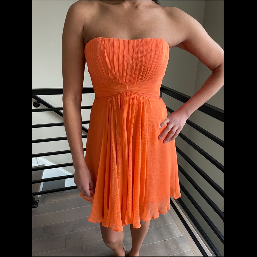 BCBG orange semi- formal dress